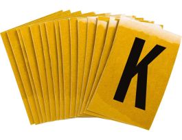 BradyLite 1 in Reflective Numbers Black on Yellow, K 25/PK