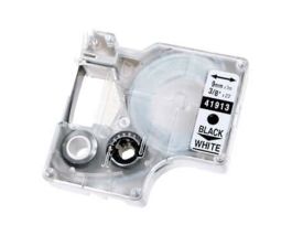 Label tape, black on white, 1/2"W x 23'L