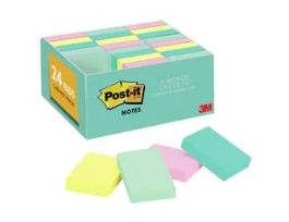 Post-it® Notes 653-24RPVAD, 1.375 in x 1.875 in (34.9 mm x 47.6 mm)