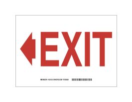 Exit Left Arrow Sign, 7" H x 10" W x 0.006" D, Polyester