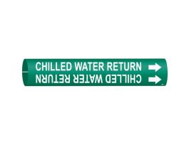 Chilled Water Return Pipe Marker, 2" H x 2" W, Fits Pipes 2.5" Dia. Thru 3.875" Dia.