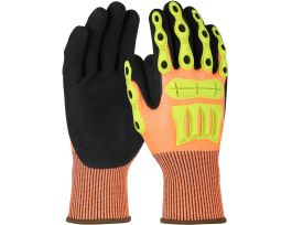 Boss, HV Orange HPPE Blend, Sandy Nitrile Coated Grip, TPR Impact Protection, A3, 2X