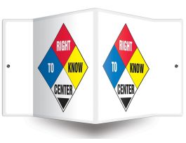Projection Signs, Right To Know Center on 8" x 12" panel, Plastic