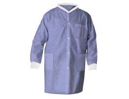 KIMTECH A8 LAB COATS KNIT COLLAR BLUE 2X-LARGE
