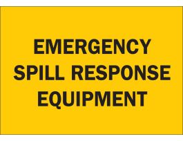 Emergency Spill Response Equipment Sign, 10" H x 14" W x 0.035" D, Aluminum