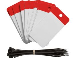 Self-Laminating Blank Tags Polyester 4 in H x 2 in W Red 25/PK