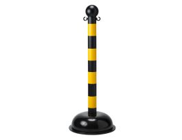 BradyLink Warning Posts, Black/Yellow, 41" H x 3" Dia, Polyethylene