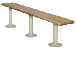 BENCH HARDWOOD METAL PED 12.5X96X1.25KT