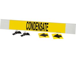 Condensate Pipe Marker, 4" H x 24" W, Fits Pipes 8" Dia. or Larger