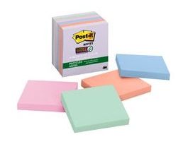 Post-it® Super Sticky Recycled Notes 654-6SSNRP, 3 in x 3 in (76 mm x 76 mm) Bali Colors