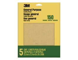 3M™ Aluminum Oxide Sandpaper Fine, 9001NA, 9 in x 11 in, 5/pk