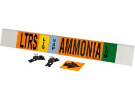 LTRS LIQVAP AMMONIA LOW Pipe Marker, 4" H x 24" W, Fits Pipes 8" Dia. or Larger
