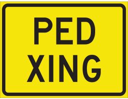 Ped Xing Sign, 18" H x 24" W x 0.090" D, Aluminum