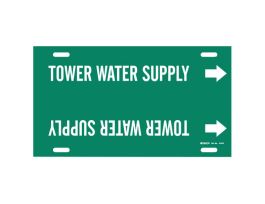 Tower Water Supply Pipe Marker, 8" H x 16" W, Fits Pipes 6" Dia. Thru 7.875" Dia.