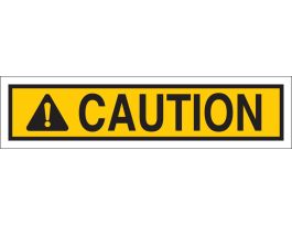 Blank CAUTION Sign, 3.5" H x 10" W x 0.006" D, Black on Yellow, Polyester
