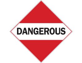 Dangerous Sign, 10.75" H x 10.75" W x 0.004" D, Vinyl
