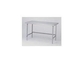 Flat bullnose-edged work table with a SS undershelf; 48"L, 800 lb capacity