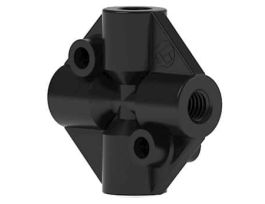 High-Pressure Cross Body, PEEK, 0.020" ID, 1/16" OD Tubing, 10-32 Coned; 1/EA