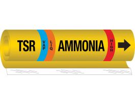TSR LIQ AMMONIA HIGH Pipe Marker, 26" H x 12" W, Fits Pipes 2.5" Dia. Thru 7.875" Dia.
