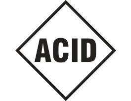 NFPA Placard, Individual Hazard Panels, Symbols for 15" X 15" Placard, ACD, Symbol size 2.13", Clear Adhesive Poly