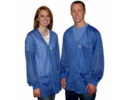 ESD JACKET V-NECK KNIT CUFF LT BLU 4X-LG