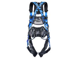Miller AirCore Wind Turbine harness with a lumbar wear pad and tool loops in a universal size in blue