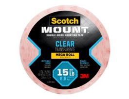 Scotch-Mount™ Clear Double-Sided Mounting Tape 410H-LONG-DC, 1 in x 450 in (2.54 cm x 11.4 m)