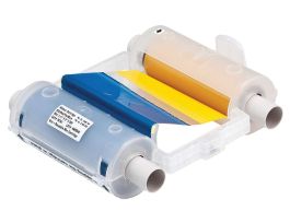 GlobalMark Series R10000 Printer Ribbon, Black/Blue/Red/Yellow, 4.11" W x 200' L, 8" Paneled Ribbon