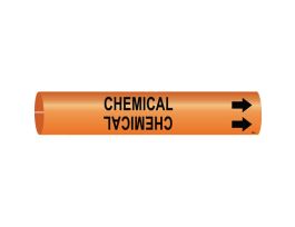 Chemical Pipe Marker, Fits Pipes 2.5" Dia. Thru 3.875" Dia.