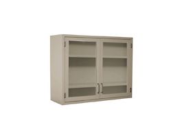 Wall Cabinet with Glass Hinged Doors, 36x30x12; Silver Grey