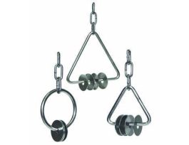 RATTLE W/CHAIN TRIANGLE 5IN SS