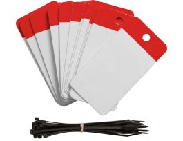 Self-Laminating Blank Tags Polyester 5 in H x 3.25 in W Red 25/PK