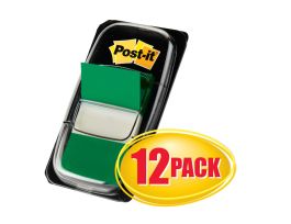 Post-it® Flags 680-GN12, 1 in. x 1.7 in. (25,4 mm x 43,2 mm) Green