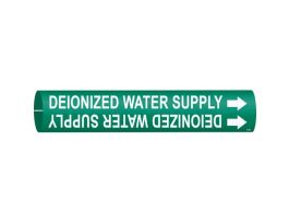 Deionized Water Supply Pipe Marker, Fits Pipes 2.5" Dia. Thru 3.875" Dia.
