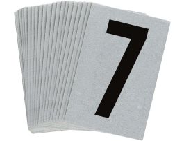BradyLite 1 in Reflective Numbers Black on Silver, 7 25/PK