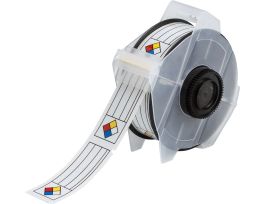 All Weather Permanent Adhesive Vinyl Right-To-Know Labels for GlobalMark Printer - 1.125" x 3" Diamond NFR