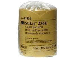 3M™ Stikit™ Gold Disc Roll, 01428, 5 in, P80A, 125 discs per roll, 10 rolls per case