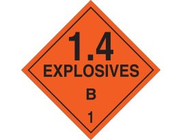 Explosives 14B 1 Sign, 10.75" H x 10.75" W x 0.024" D, Paper