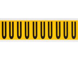 Outdoor Vinyl 1.938 in Black on Yellow Letters U Card of 10 Labels