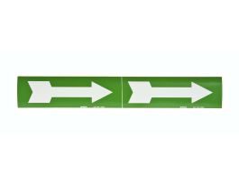 Self-Sticking Vinyl Arrow, 2.25" H x 7" W, White on Green