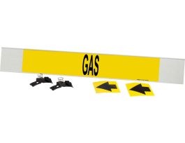 GAS Pipe Marker, 4" H x 24" W, Fits Pipes 8" Dia. or Larger