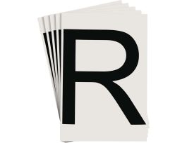 ToughStripe® Floor Marking Polyester 8 in Label Letter R Black 20/PK