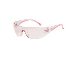 Eva® Rimless Safety Glasses with Clear / Pink Temple, Pink Lens and Anti-Scratch Coating