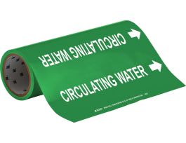 Circulating Water Pipe Marker, 30' H x 12" W x 30' L, Roll of 30', Fits Pipes, 2.5" Dia. Thru 6" Dia.