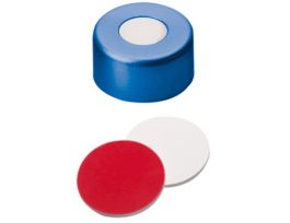Blue Aluminum Crimp Cap, 11 mm Dia., Silicone/PTFE Septum; 1000/pk