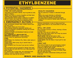 ETHYLBENZENE Labels, 3.75" H x 4.5" W x 0.005" D, Black on Yellow