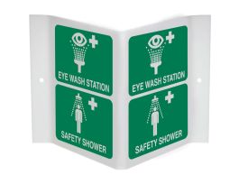 Eye Wash Station Safety Shower Sign, 12.5" H x 18" W x 0.055" D, Polyethylene