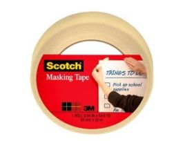 Scotch® Masking Tape 3400-24TR-IN, .94 in x 54.6 yd (24 mm x 50 m), 1 pack