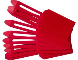 Blank Color-Coded Tags 5.8" H x 3.25" W Plastic Red 25PK