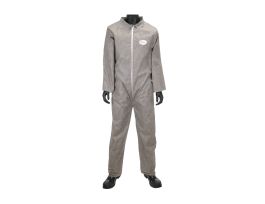 PosiWear M3 Gray Coverall Basic, Zipper Front and Collar , MD